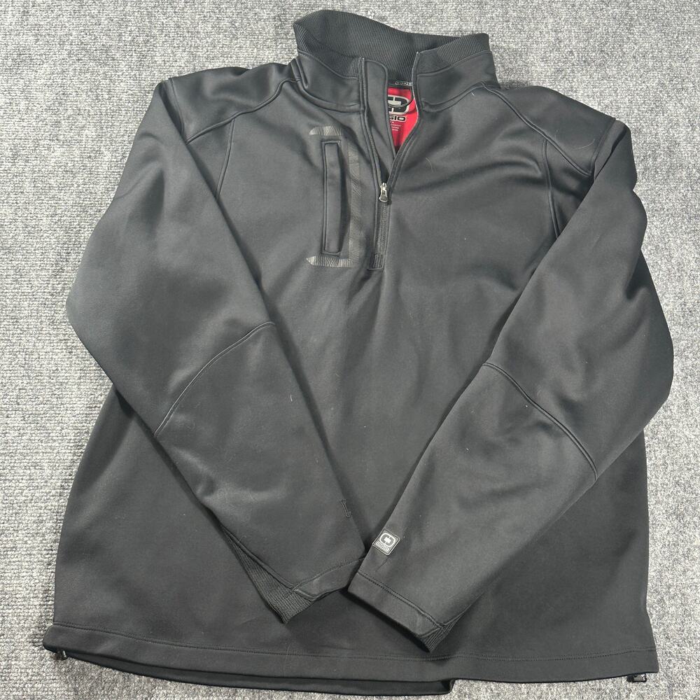OGIO Torque OG201 Men's Large Black Red 1/4 Zip Microfleece Pullover Jacket